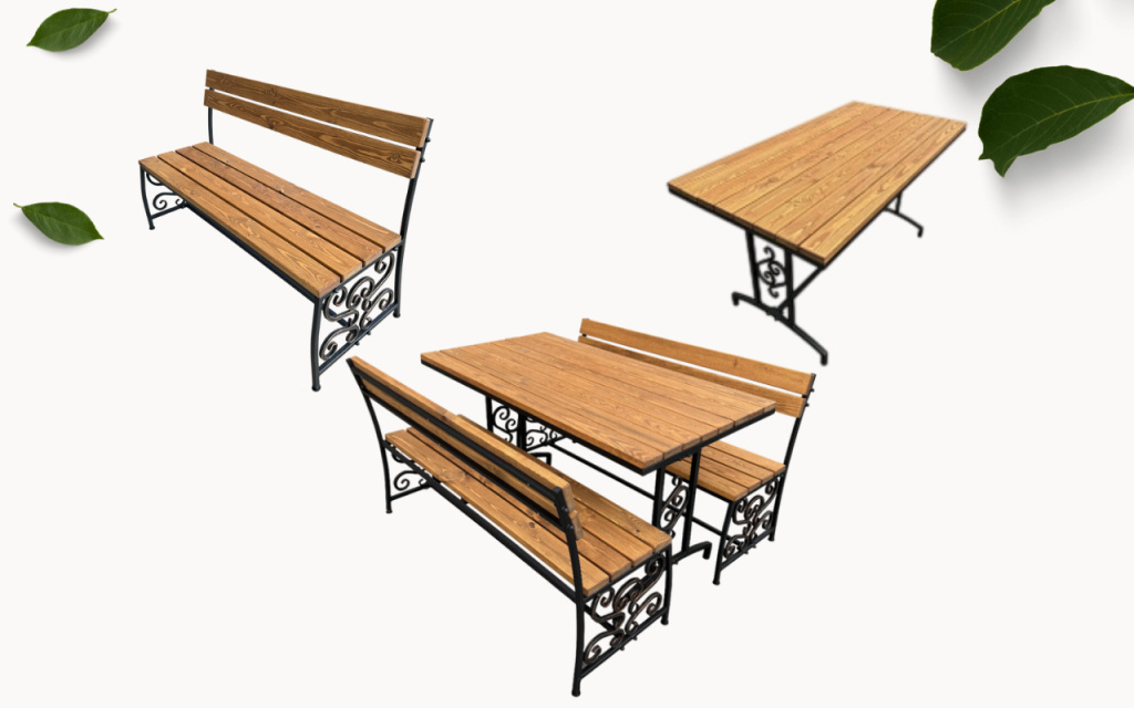стол, скамейка, набор садовой мебели МФ3 палисандр 