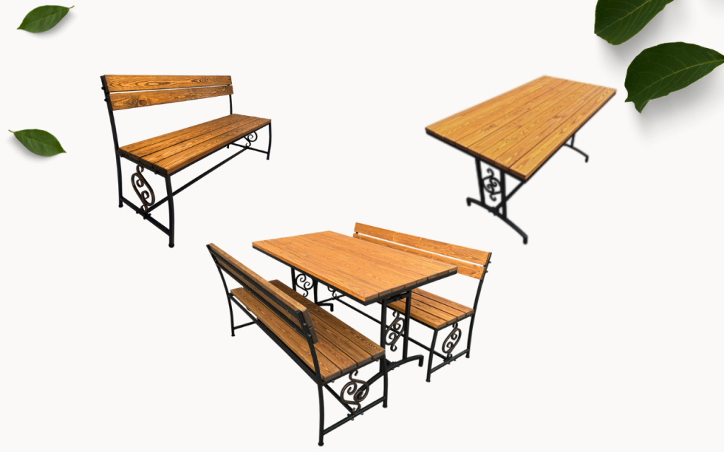 комплектующие садового набора мебели мф 5 палисандр стол, скамейка , набор садовой мебели мФ 5 палисандр