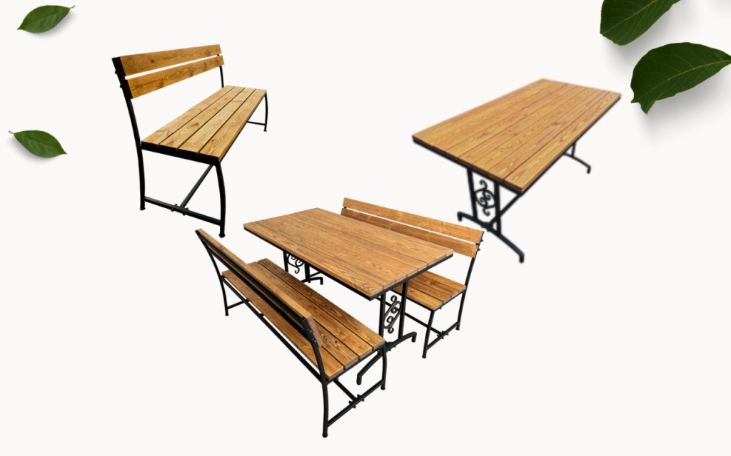 стол, скамейка, набор садовой мебели МФ 2 палисандр 