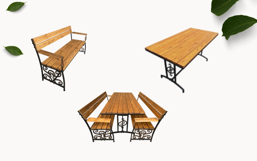 стол, скамейка , набор садовой мебели мФ 4 палисандр 