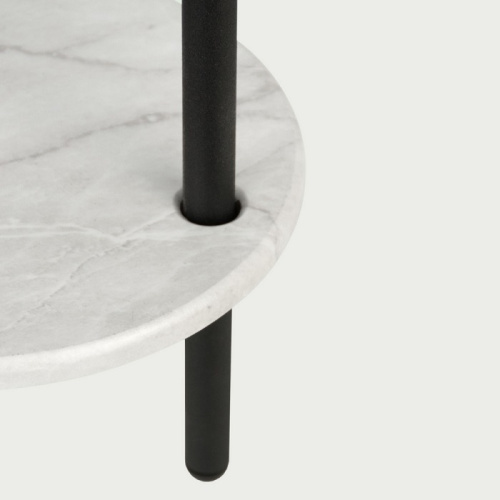 Стол журнальный МеталлАрт М036 белый мрамор 