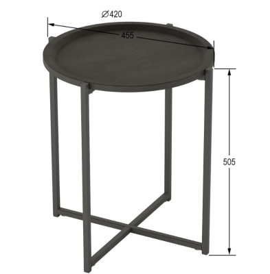 Стол журнальный Бьерн черный лофт 