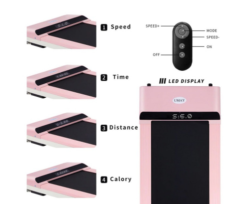 Компактная беговая дорожка DFC UMAY розовая