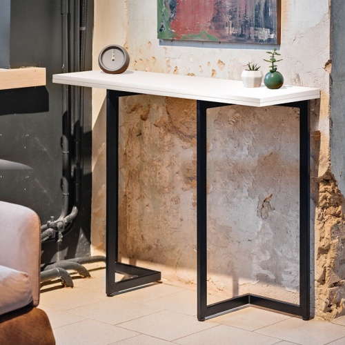 Стол барный Арлен 2 белый шагрень металл графит 