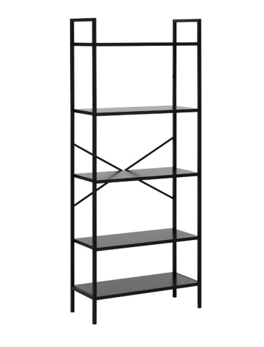 Стеллаж Leset Стилвуд 25 широкий 5 полок черный 