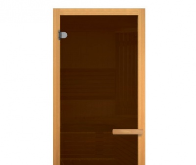 Дверь в баню стеклянная 1900х700 (матовая бронза, 2 петли, 6мм)