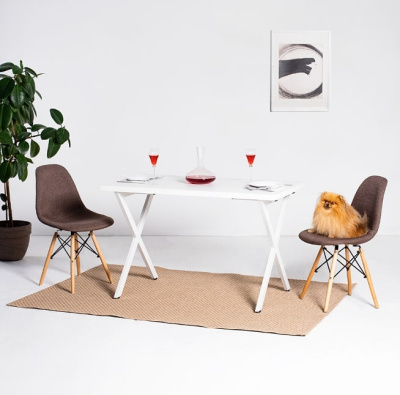 Стол Хьюстон 120х70 белый металл белый 