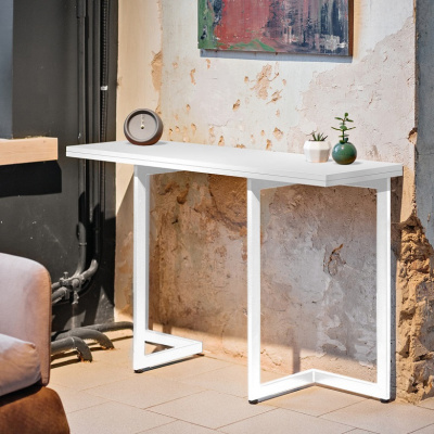 Стол-консоль Арлен 2 белый шагрень металл белый 