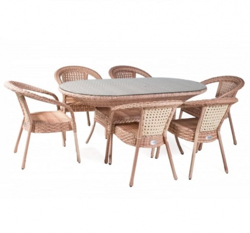 Стол обеденный овальный CAMELLIA светлый