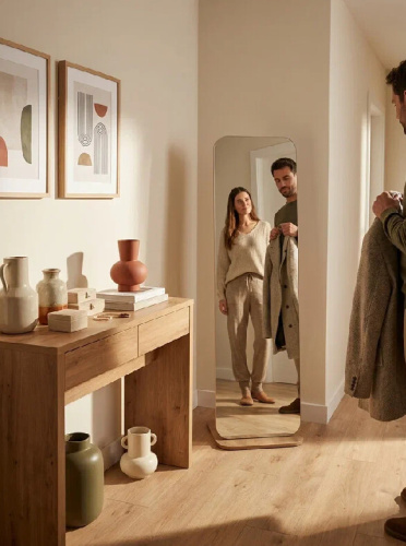 Зеркало напольное Стелла 4 дуб крафт золотой 