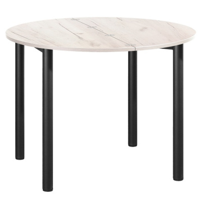 Стол-консоль Далис 2 дуб белый металл черный 