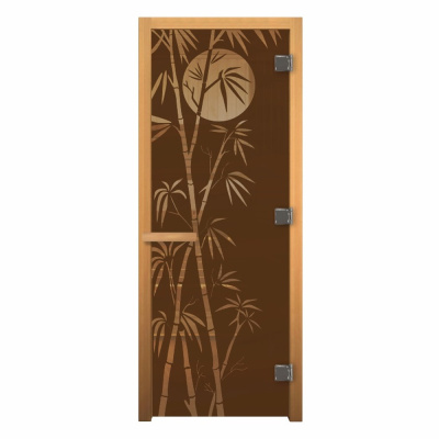 Дверь для бани Бронза Бамбук 190х70 (8мм, 3 петли 710) (ОСИНА) Пр