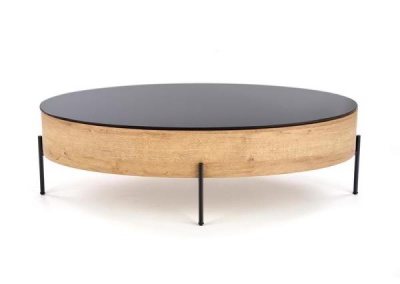 Стол журнальный HALMAR ZENGA черный/дуб золотой 