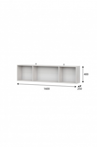 Полка навесная ПХМ (МС Гамма 20 К) (1600) Серия №4 Ясень анкор светлый 