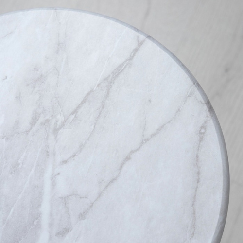 Стол приставной круглый МеталлАрт М015 белый мрамор 