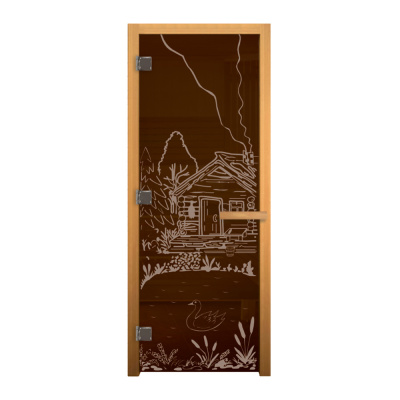 Дверь для бани Бронза Банька 190х70 (8мм, 3 петли 710) (ОСИНА) левая