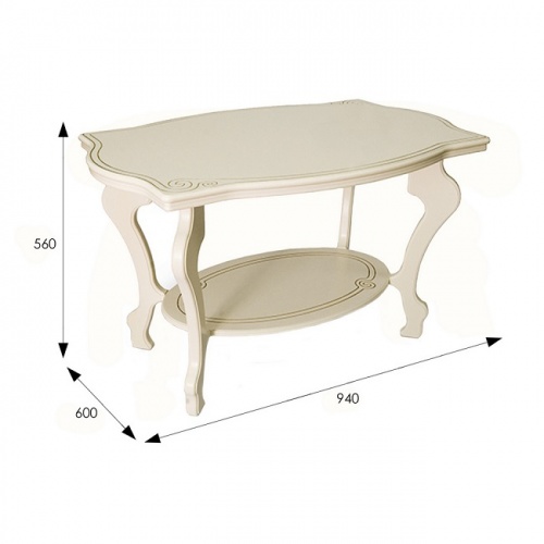 Стол журнальный Берже 1 слоновая кость 