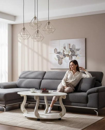 Стол журнальный Овация М на колёсах слоновая кость 