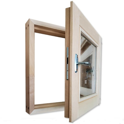 Форточка для бани Липа стеклопакет 50х50 см