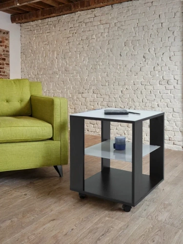 Стол журнальный BeautyStyle 6 венге стекло белое 