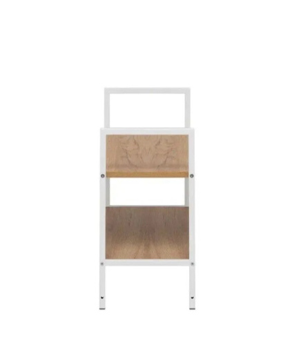 Стеллаж Leset Стилвуд 22 широкий 2 полки белый дуб крафт золотой 