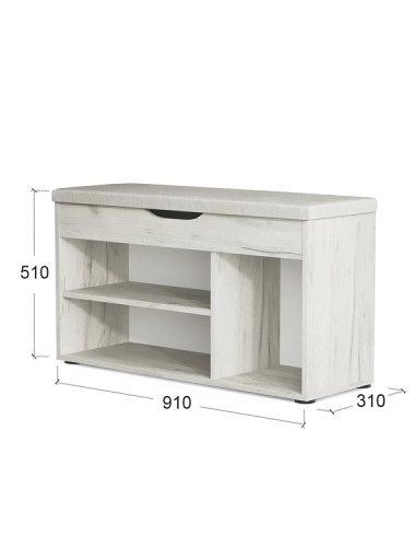 Банкетка Норд СН-122.08 дуб крафт белый 