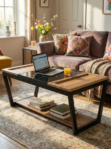 Стол журнальный BeautyStyle 33 дуб вотан черный 