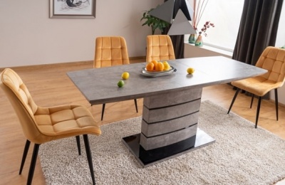 Стол обеденный SIGNAL LEONARDO 140 раскладной бетон 