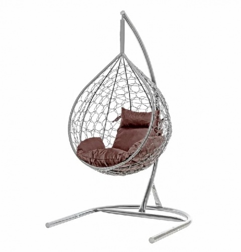 Подвесное кресло Скай 01 графитовый подушка коричневый 