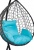 Подвесное кресло Скай 01 черный подушка голубой 
