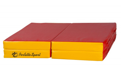 Мат № 11 100 x 100 x 10 складной 4 сложения Perfetto Sport красно жёлтый