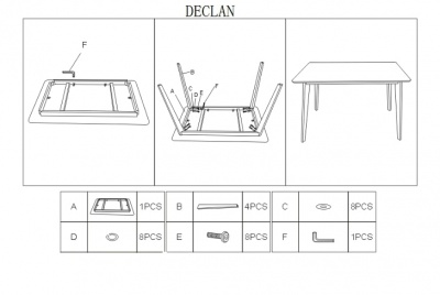 Стол обеденный SIGNAL DECLAN I 120 белый/бук 
