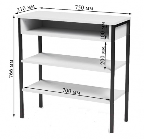 Стеллаж Mio Tesoro Mila Loft (белый/черный) 