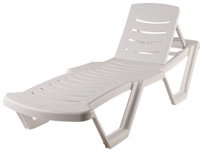 Шезлонг Ellastik Plast Элластик 187x63.5x32 белый