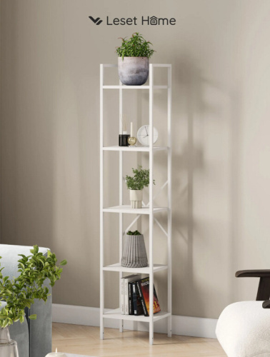 Стеллаж Leset Стилвуд 15 узкий 5 полок белый 