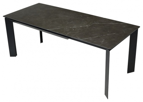 Стол обеденный Mebelart CREMONA 160 темно-серый мрамор/черный 