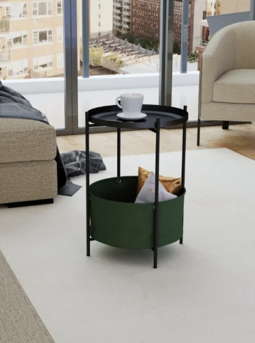 Стол журнальный Элдей хаки чёрный 