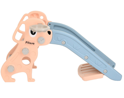 Горка-комплекс Pituso Мопсик с баскетбольным кольцом FE-HT-XG0-beige