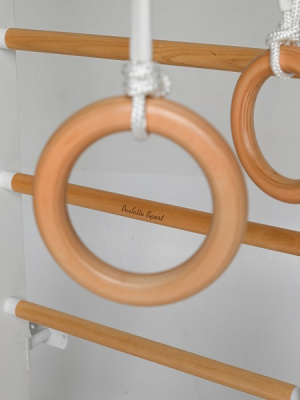 Детский спортивный комплекс Perfetto sport Scala in legno con rete 1 bianco-naturale PS-128