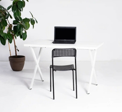 Стол Хьюстон 120х70 белый металл белый 