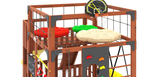 Детская площадка для дачи Савушка КУБ-3 Махагон с подушками