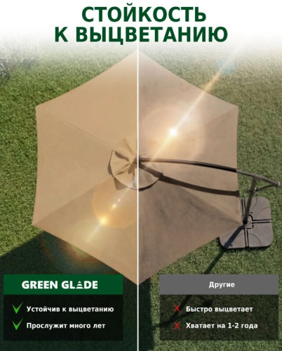 Зонт садовый Green Glade 72163 светло-коричневый