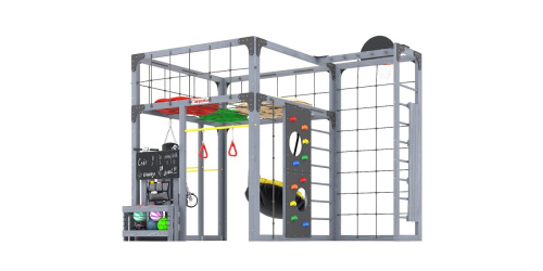 Детская площадка для дачи Савушка КУБ-2 Серый с подушками