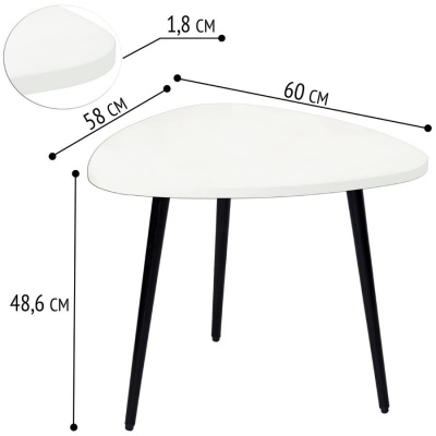 Журнальный стол Лофт СТ-9 белый 