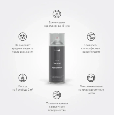 Эмаль Elcon Быстросохнущая для декора и мебели 520мл графит