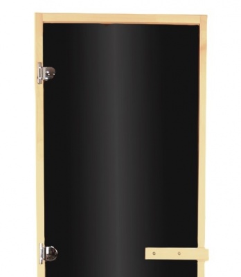 Дверь для бани стеклянная Бронза BLACK 1900х700мм Осина