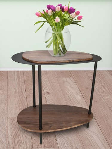 Стол журнальный МеталлАрт М036 коричневый дуб 