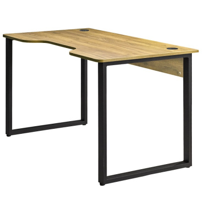 Стол геймерский Гонконг ДТ-3 130x70x75 дуб золотой металл черный 