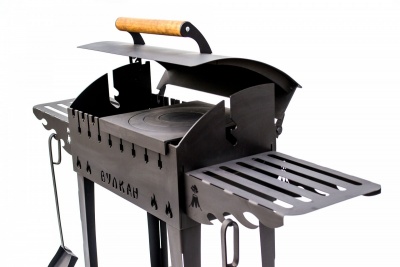 Мангал-гриль Вулкан Металл на колесах 5мм