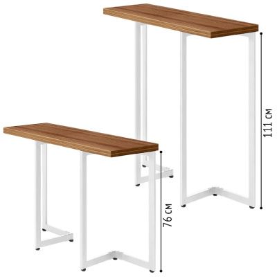 Стол-консоль Арлен 2 дуб табачный металл белый 